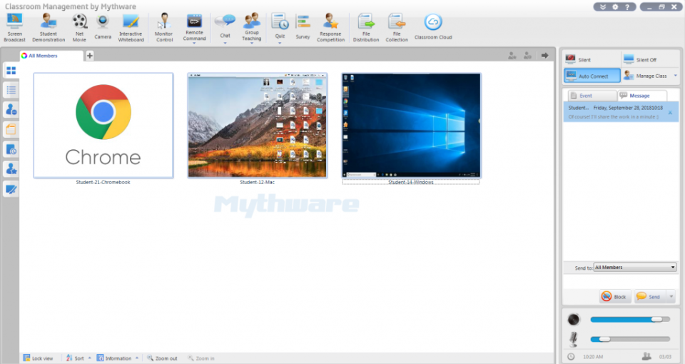 screenshot of Classroom Management Software